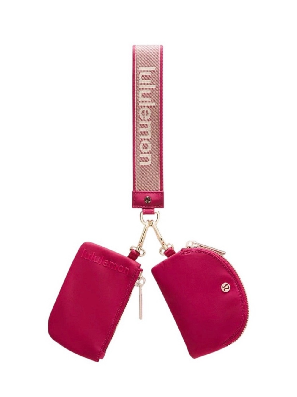 lululemon athletica Hot Pink Double Pouch Wrist Strap Key Holder